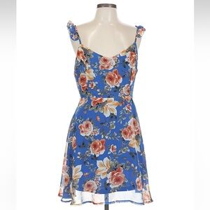 Altar'd State Blue Floral Midi Dress with Tie Straps - Size L - NWOT